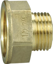 Spidsmuffe messing 1/2" x 3/4"